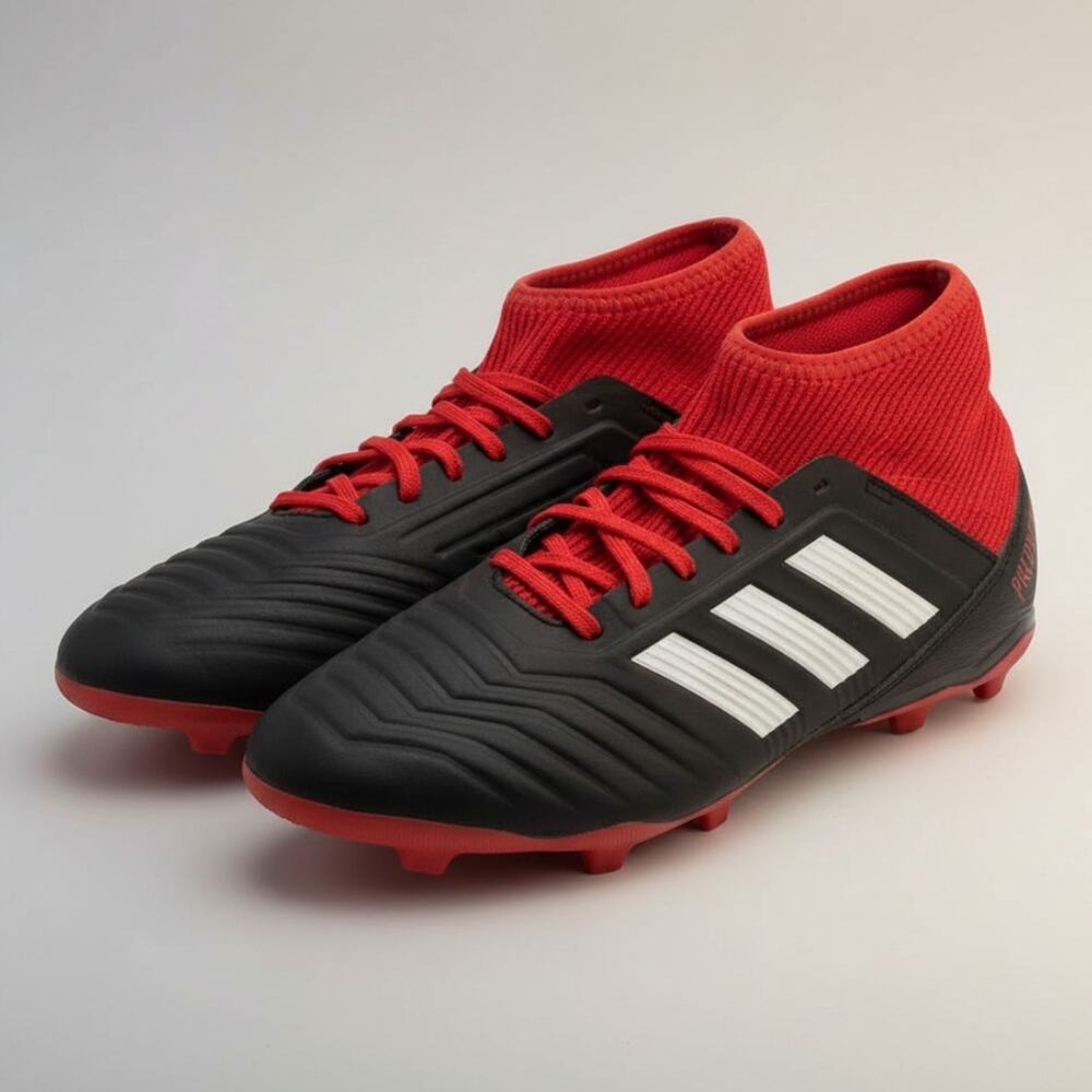 Adidas Predator 18.3 FG Soccer Cleats Black Red White Men's Size 6 DB2318 Youth